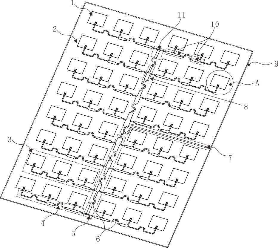 Broadband compact type microstrip array antenna