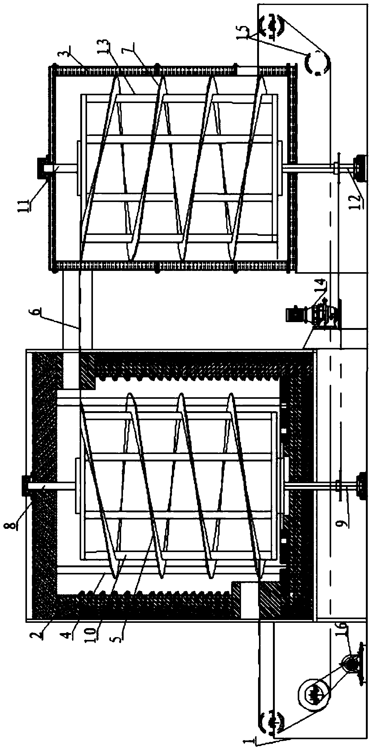 A spiral conveying heating and cooling equipment