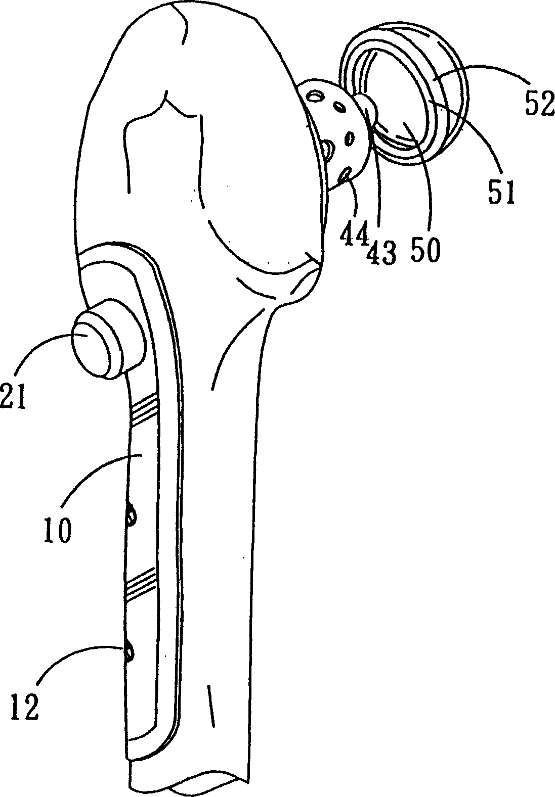 Artificial hip joint device without handle