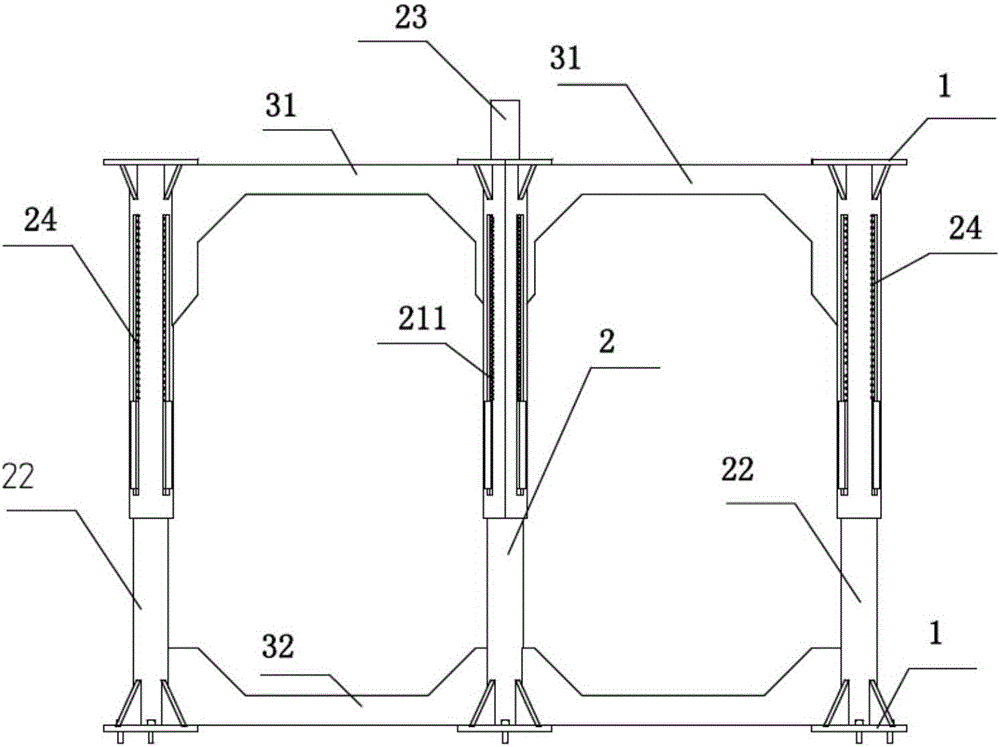 Telescopic support for propeller open water test device