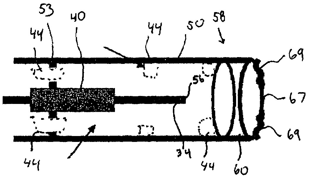 Scanning beam device with detector assembly