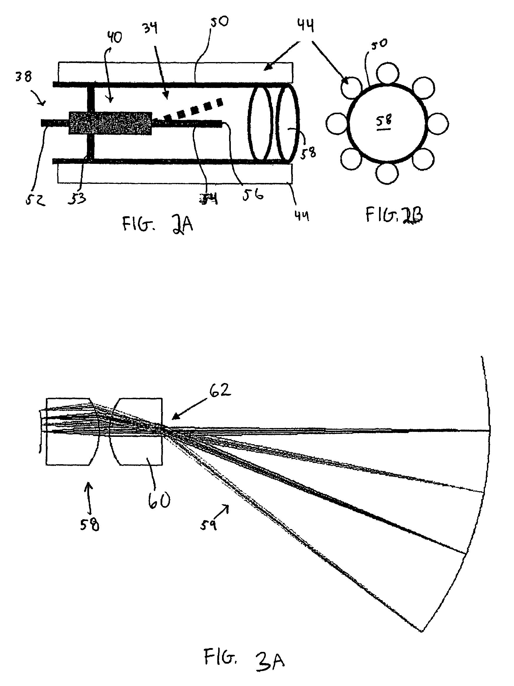 Scanning beam device with detector assembly