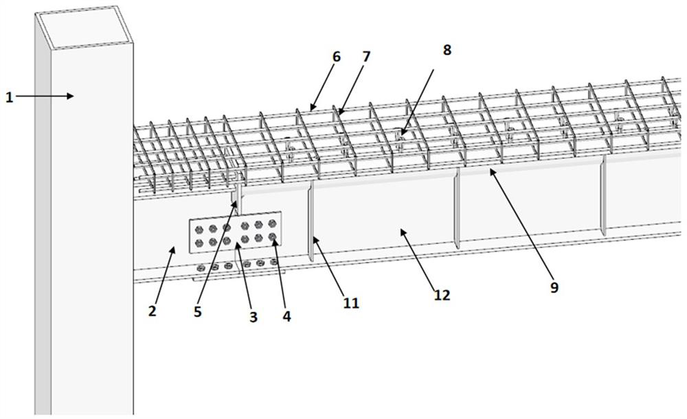 Heavy-load large-span composite beam-column structure and construction method