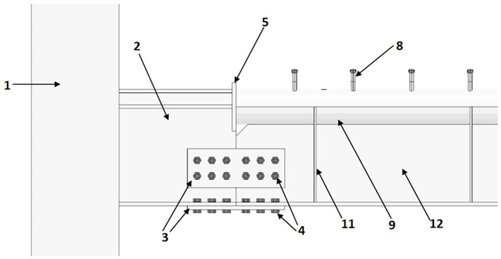 Heavy-load large-span composite beam-column structure and construction method