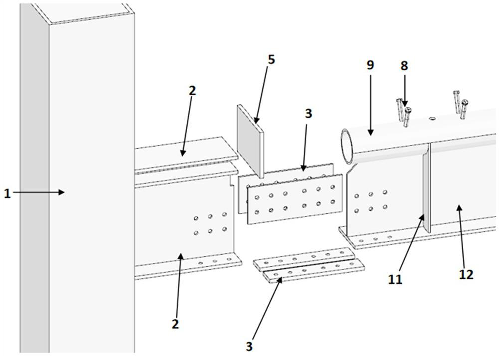 Heavy-load large-span composite beam-column structure and construction method