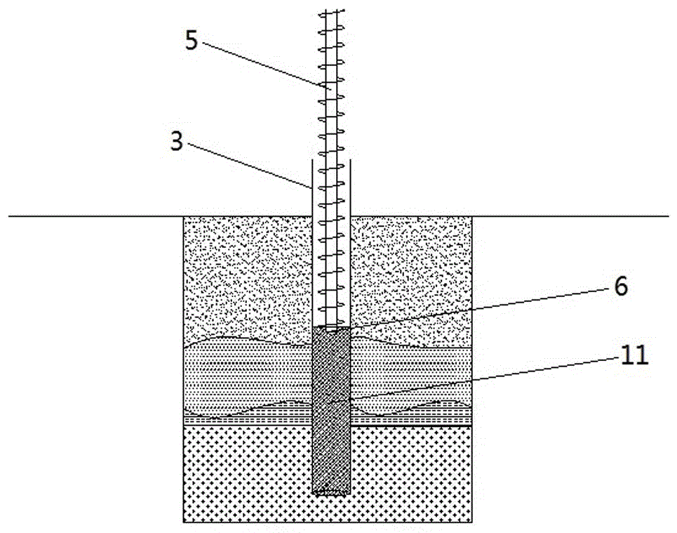 Construction method of medium-hole vibrating casing wall protection type long spiral cast-in-situ bored pile