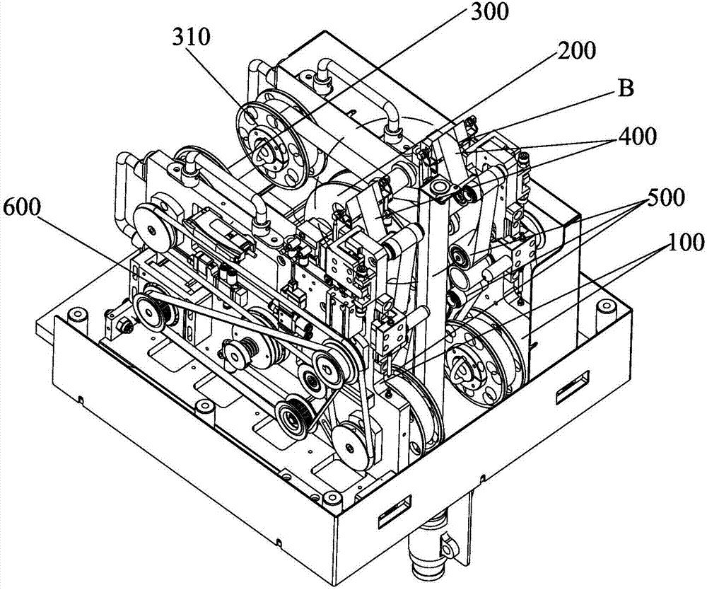 Automatic feeding device for buffer blocks