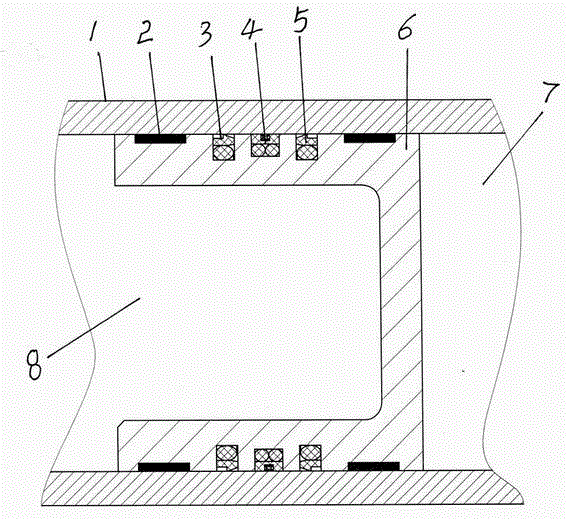 Inflatable type damper floating piston sealing structure