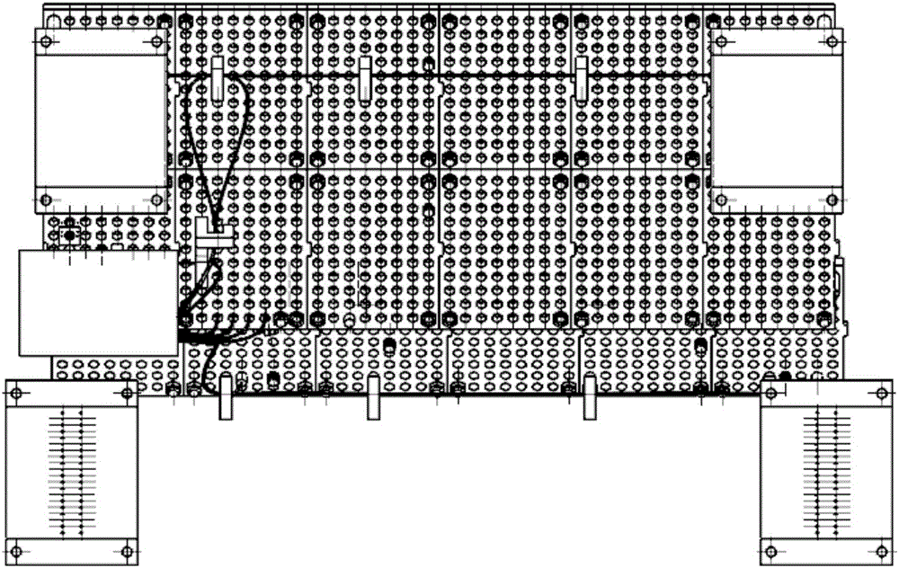 Three-dimensional modular wiring and detection integrated device for wire harness manufacturing