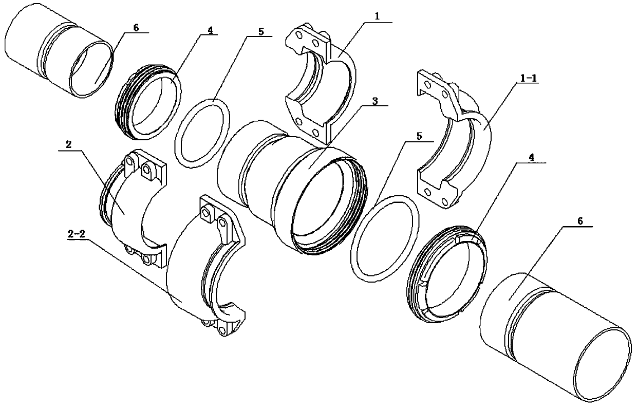 A clamp type reducing pipe connection device