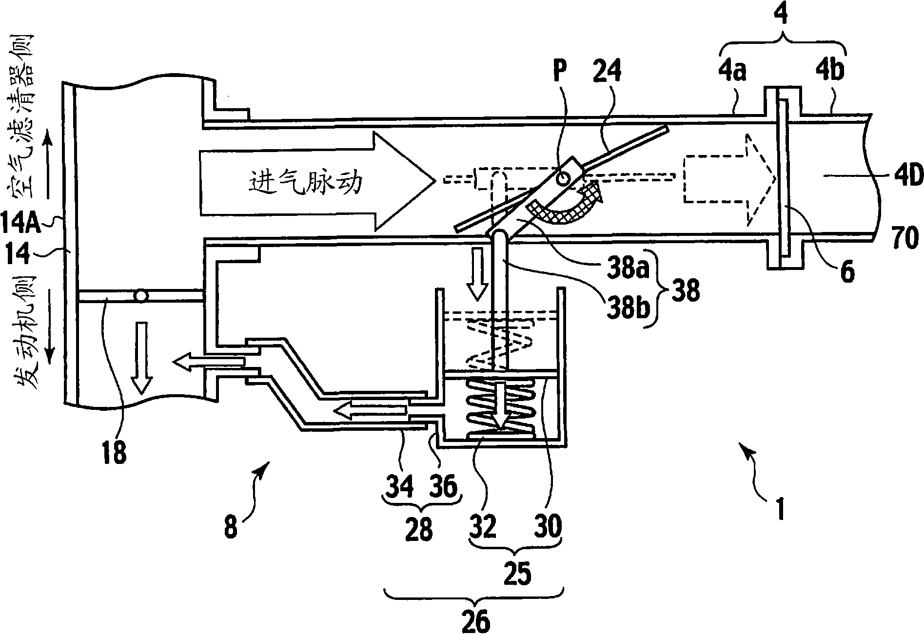 Intake air noise adjuster