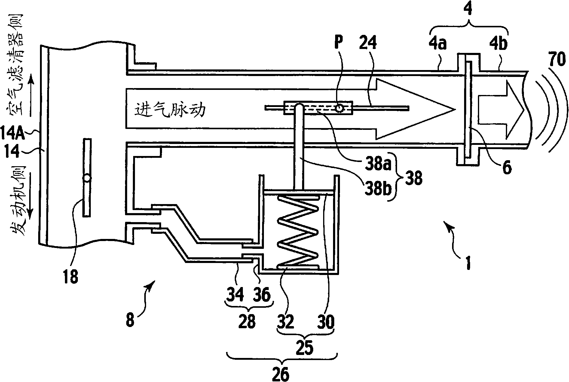 Intake air noise adjuster