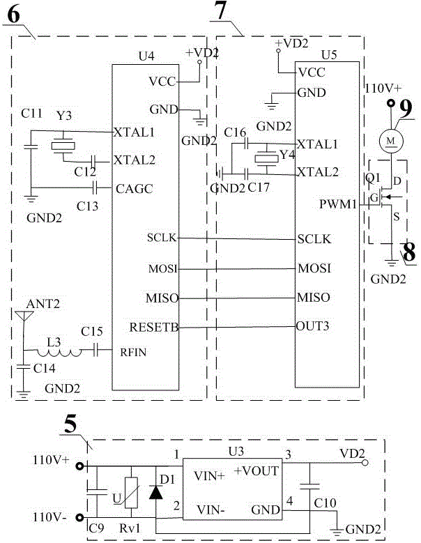 Wireless control locomotive electric windshield wiper control device