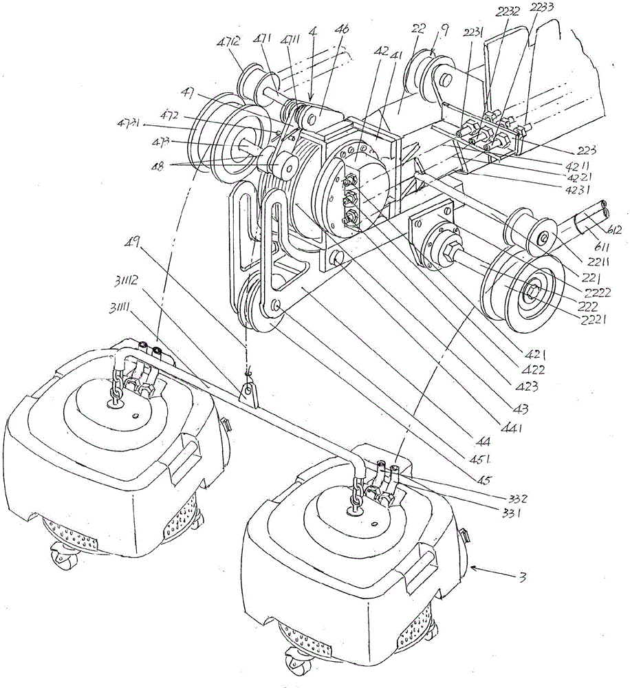 Semi-submersible type floating fire pump structure for automatic water diversion fire fighting truck