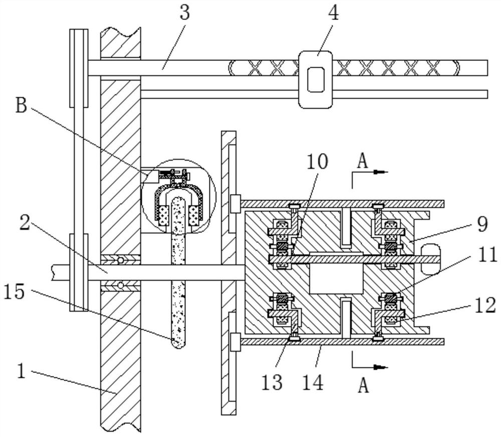 A fixing device for twisting take-up roller based on the principle of two-way screw drive