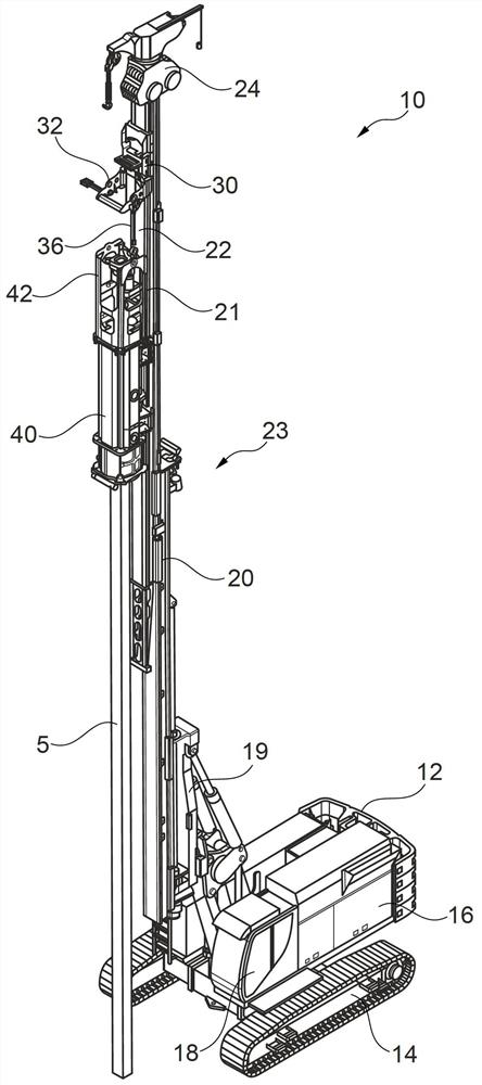Piling device and method for driving piling material