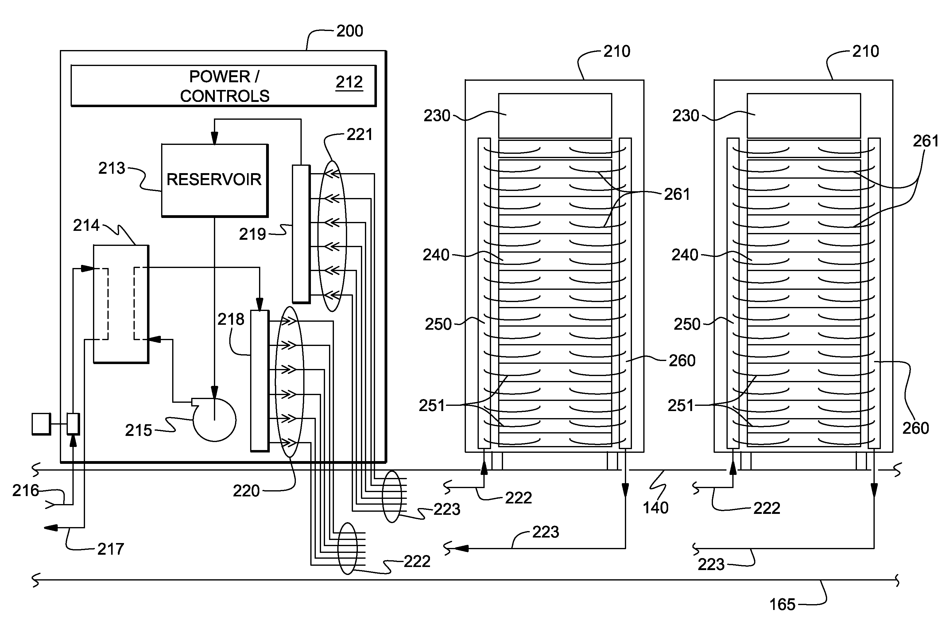 Vapor condenser with three-dimensional folded structure