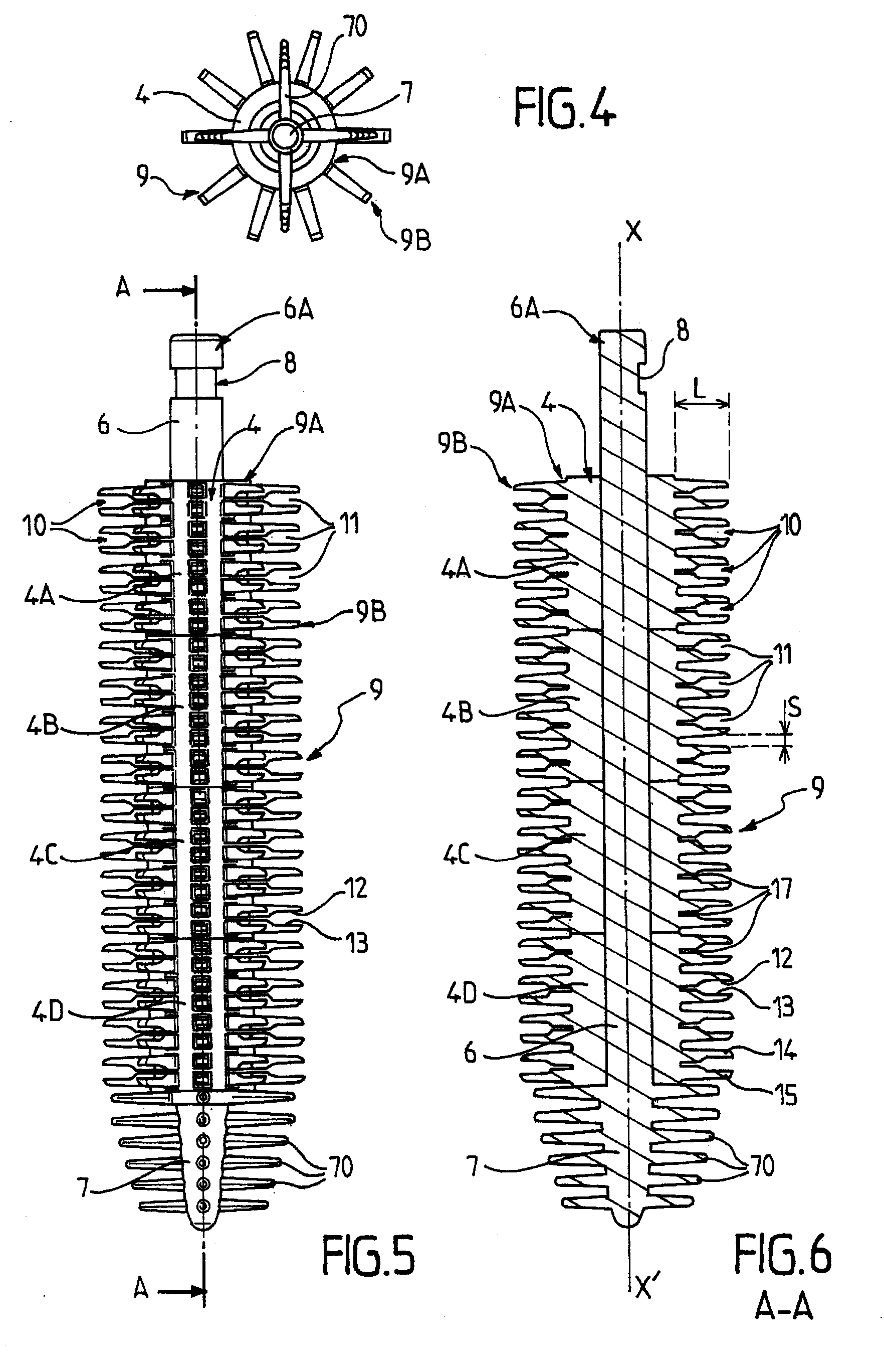 Instrument having walls for applying a composition on eyelashes or eyebrows