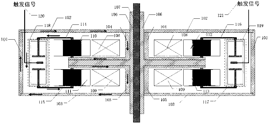 Capacitive voltage division type self-triggering linear transformer driver