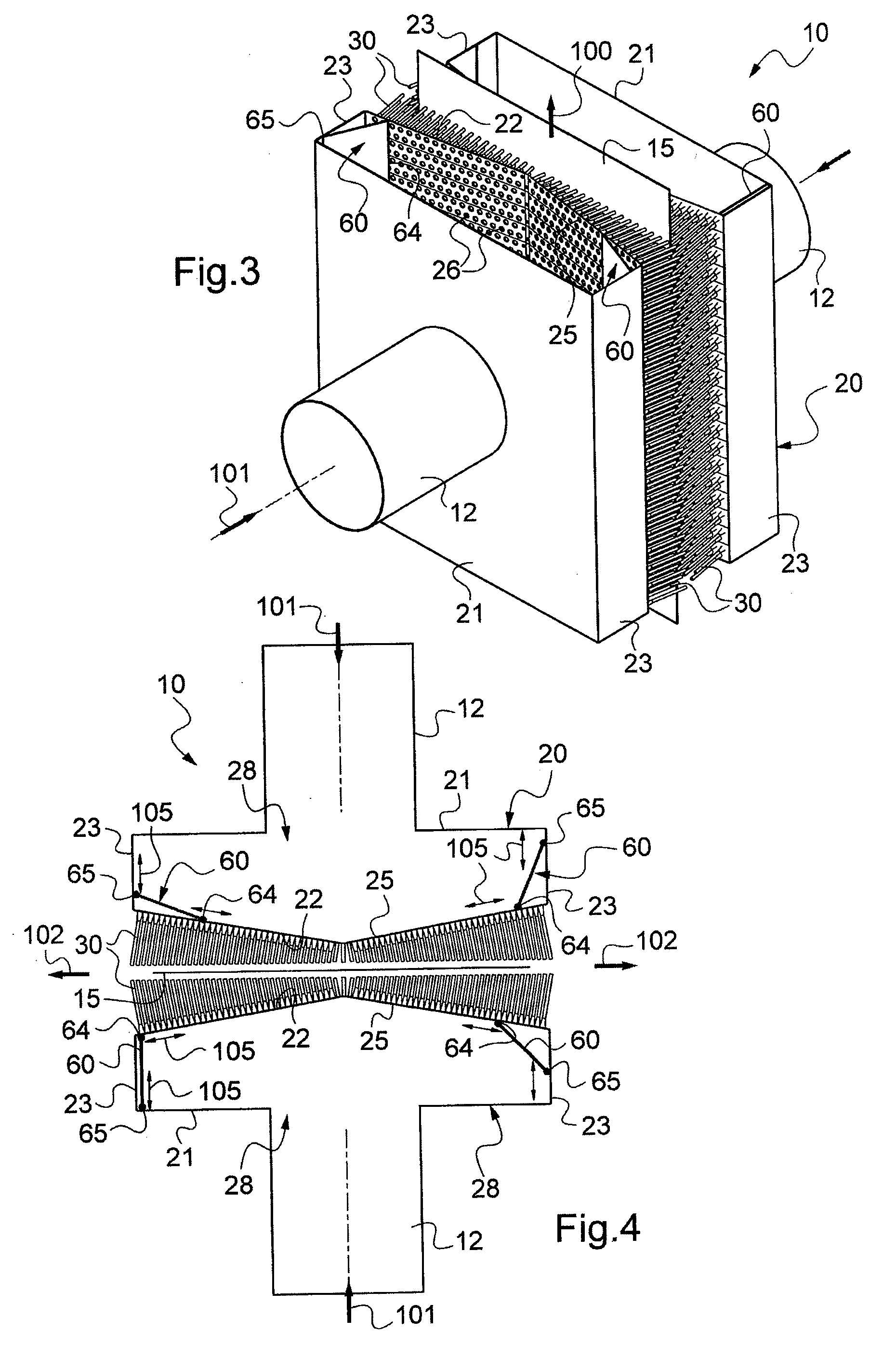 Device for blowing gas onto a face of traveling strip material