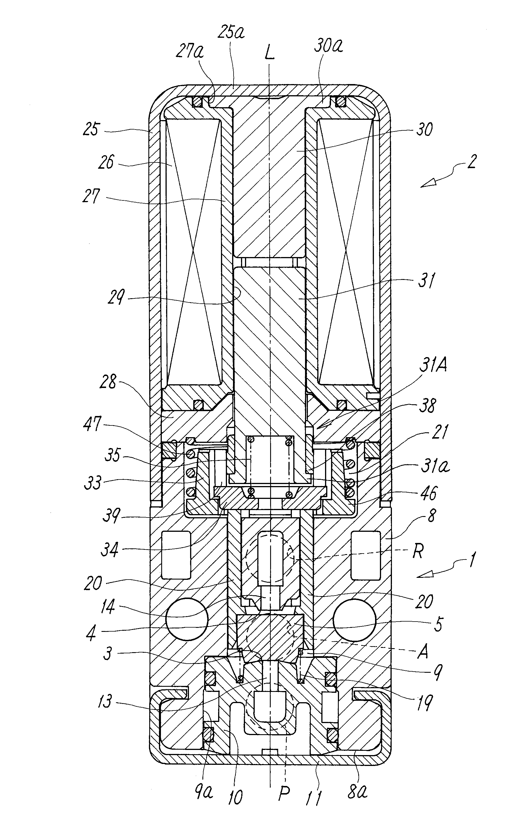 Solenoid valve having a hollow cap mounted on a leading end of a movable iron core