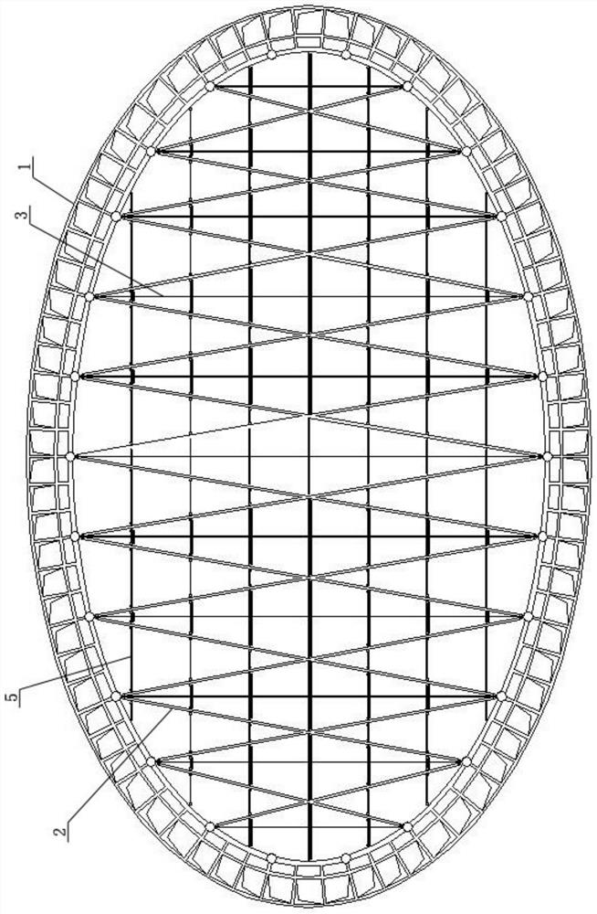 Steel-wood mixed crossed string arch structure