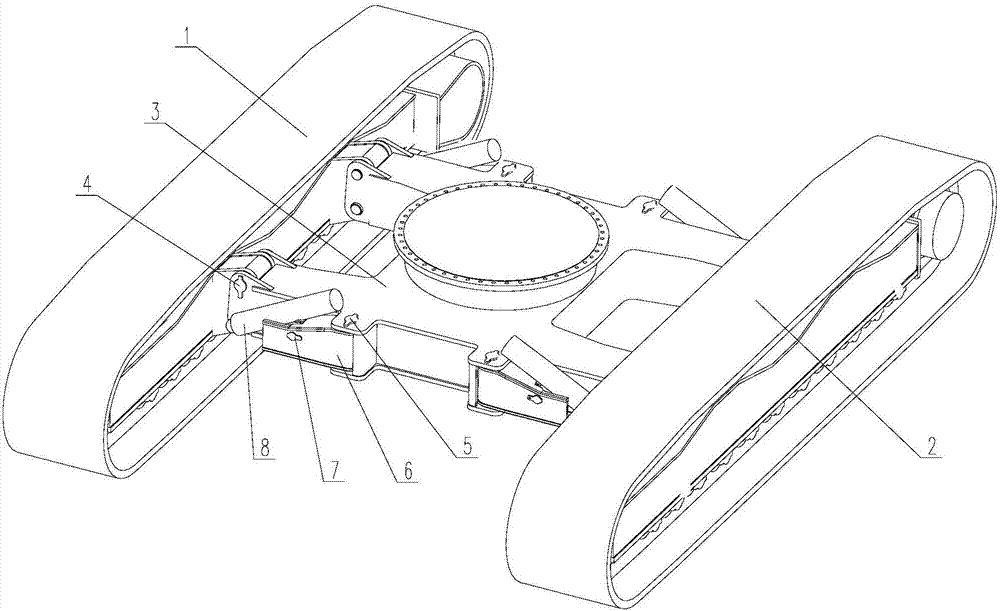 Self-loading and self-unloading type crawler chassis