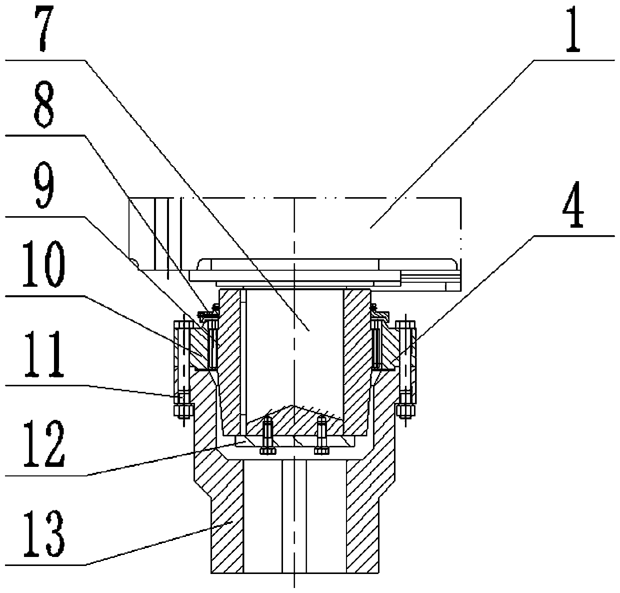 A drum-shaped self-aligning coupling type inverted umbrella surface exposure machine