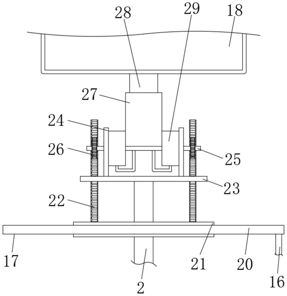 An all-round adjustable boarding bridge fixed bridge head installation structure