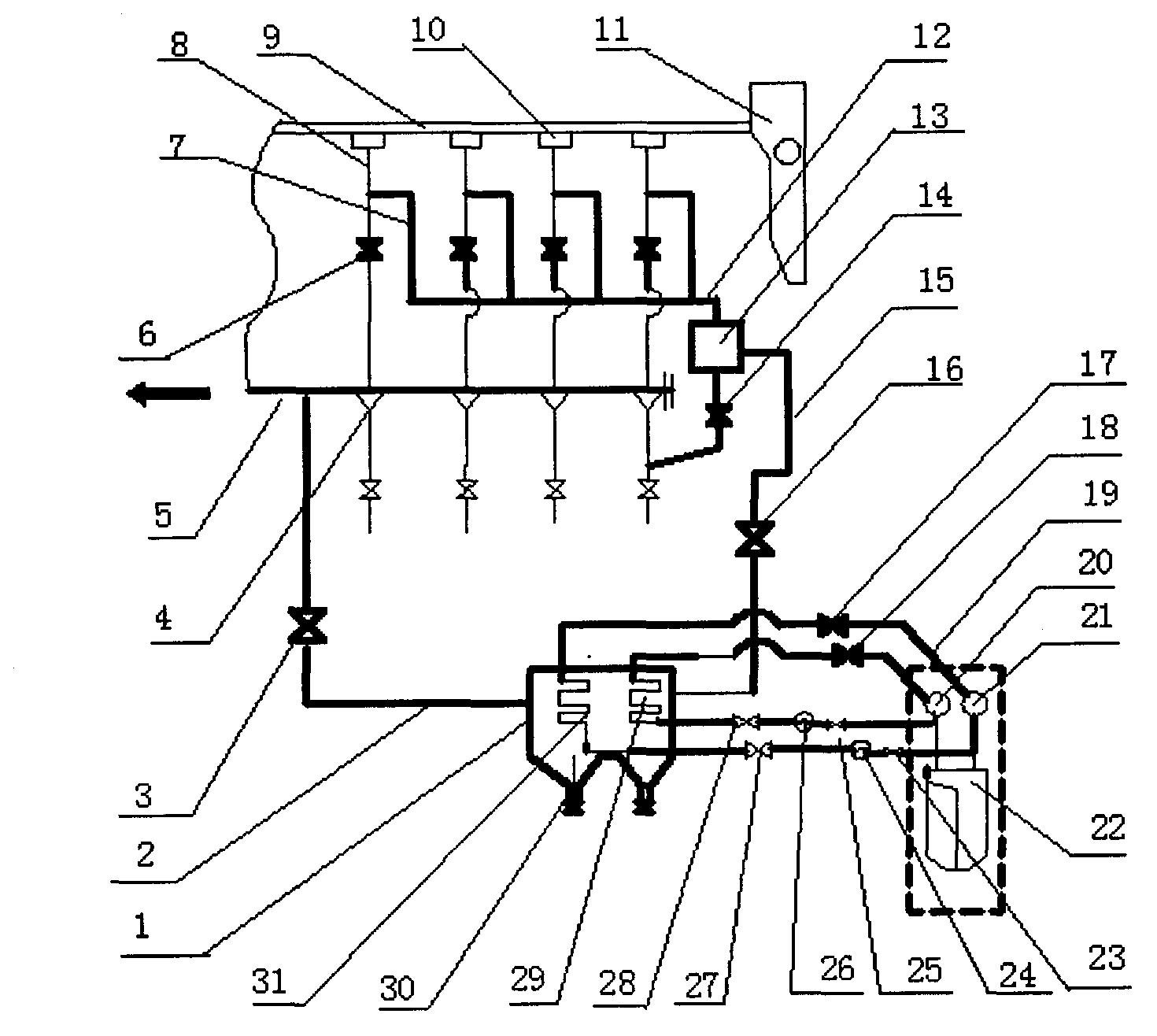 Flue gas waste heat recovery system of sintering machine tail