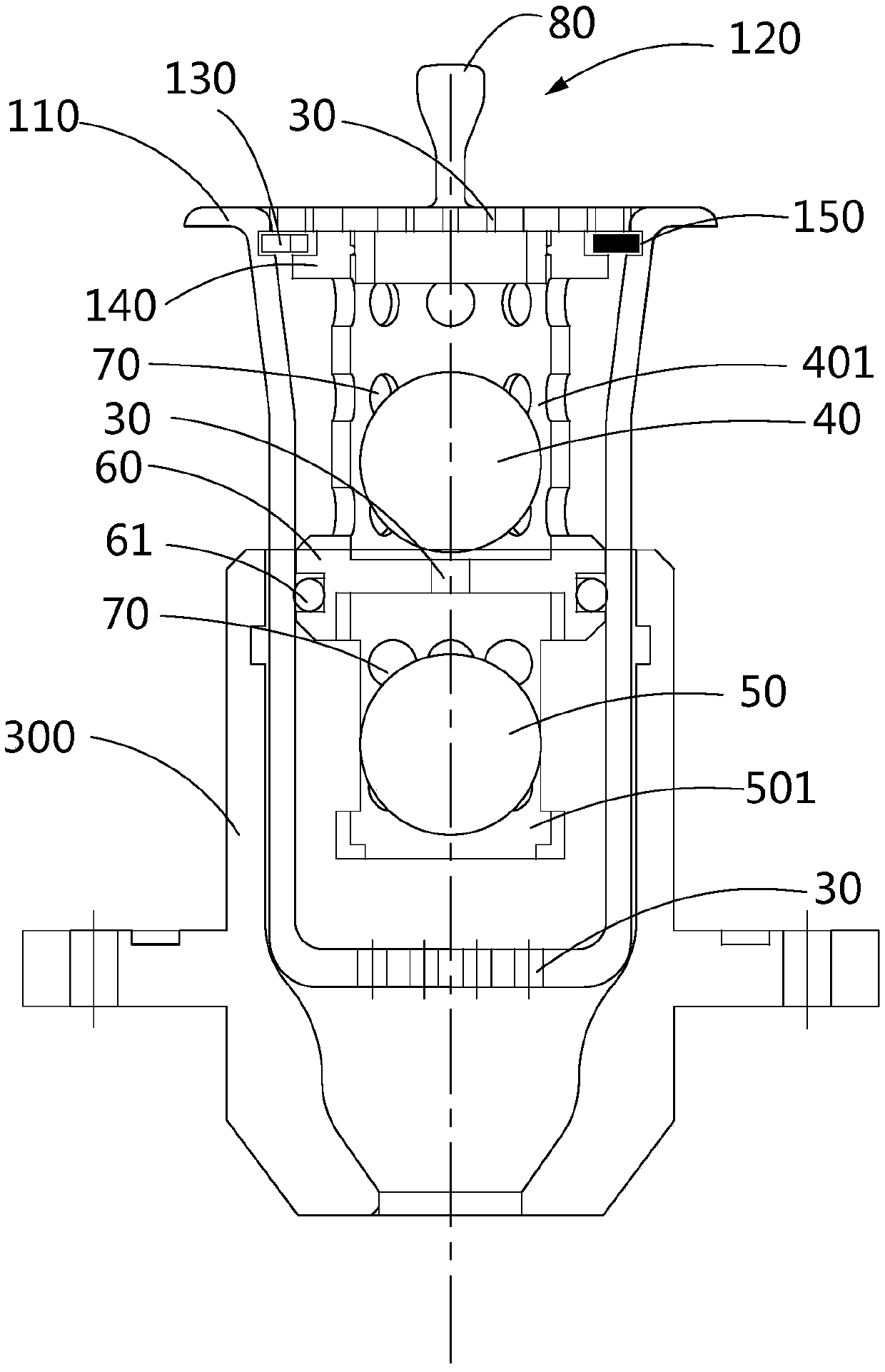 Water discharging device for refrigerated container