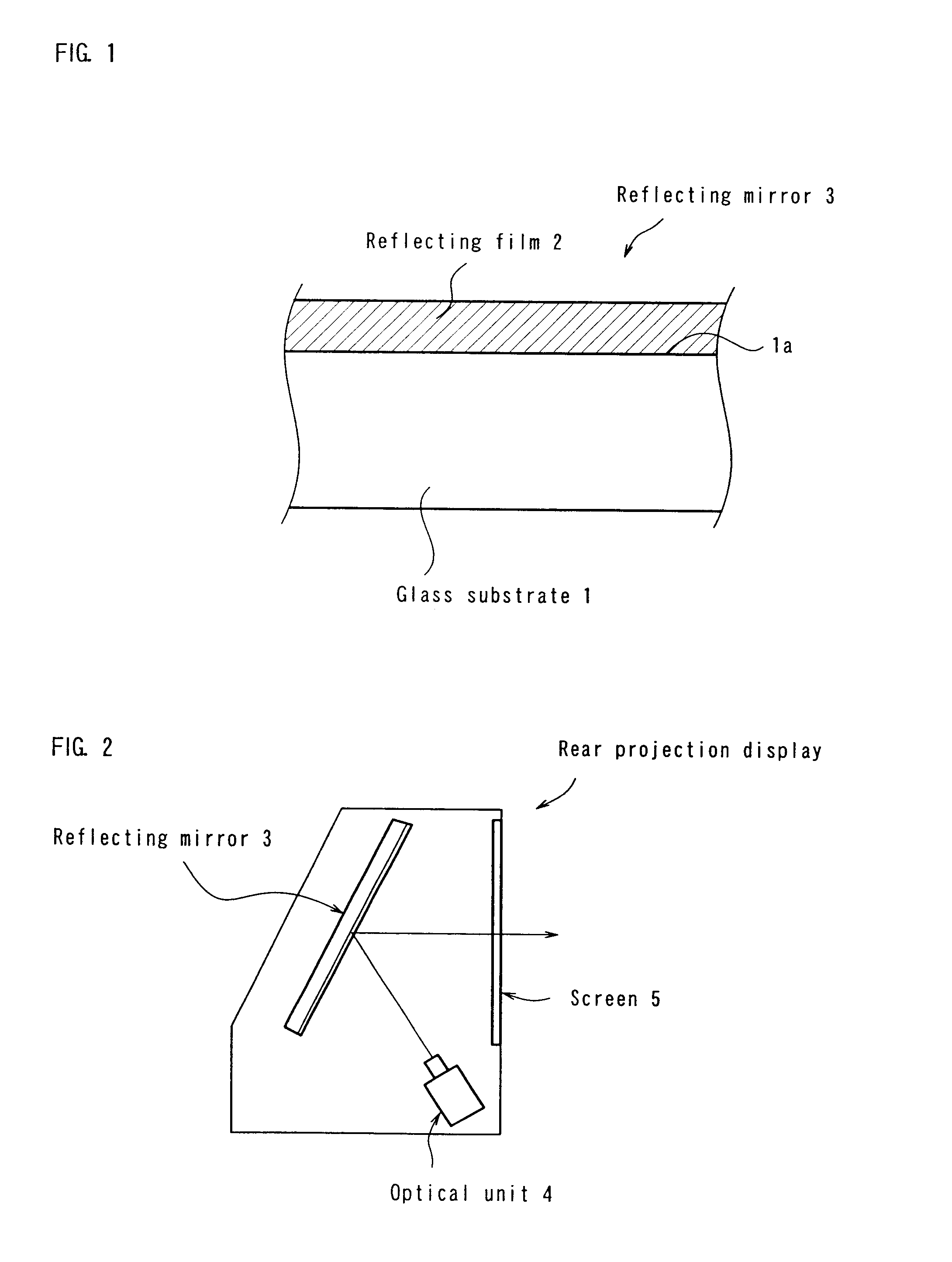 Reflecting mirror and rear projection display making use thereof