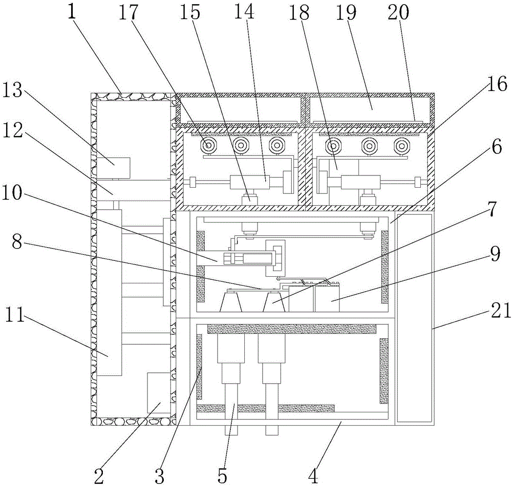 Closed gas insulation switch cabinet