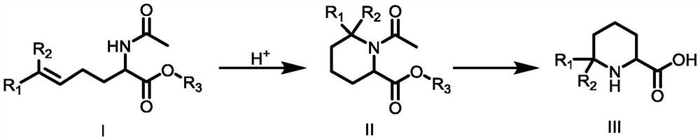 Synthetic method of 6,6-dialkylpiperidine-2-carboxylic acid compound