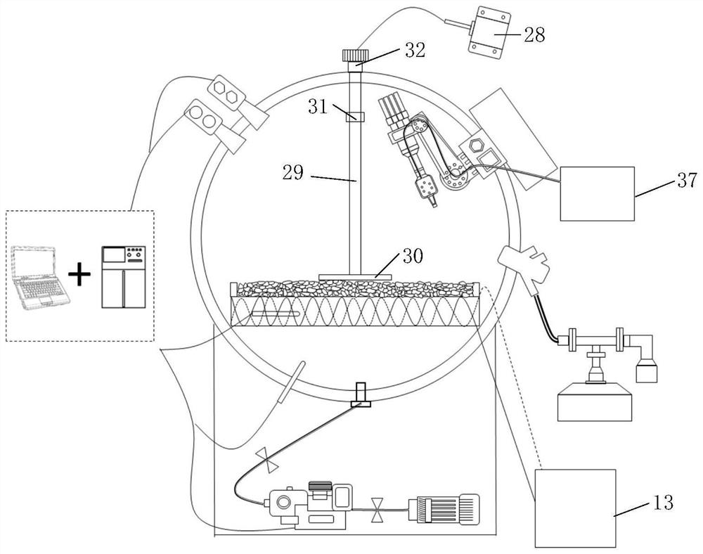 Testing device and testing method for microwave moving sintering lunar soil in vacuum environment