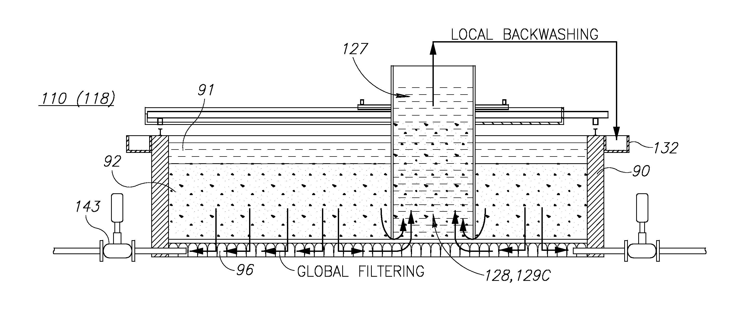 Integrated unit for intake and pretreatment with local backwashing