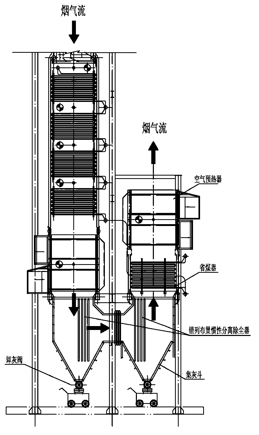 Rear smoke channel of biomass boiler and biomass boiler