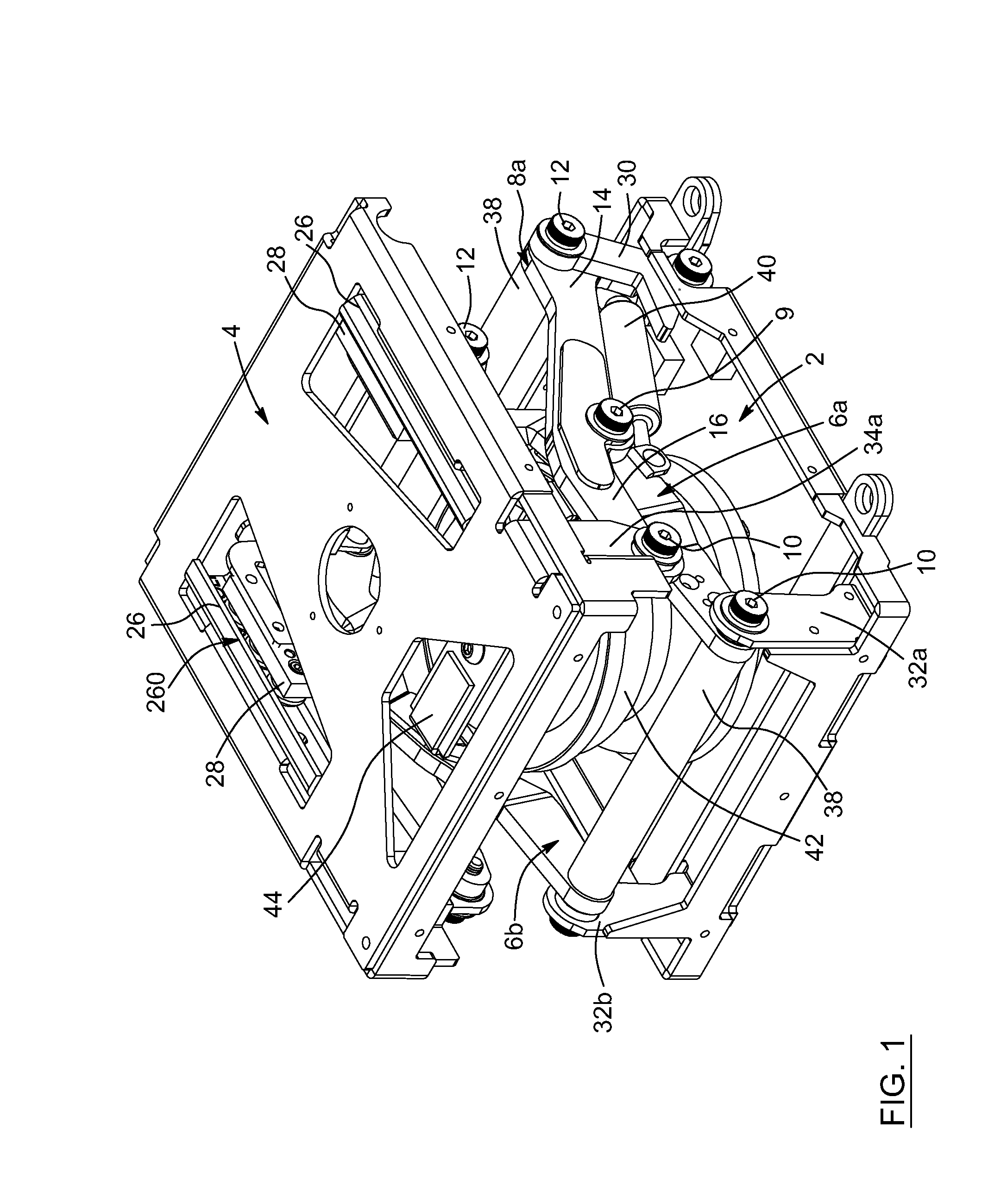 Small footprint scissor suspension mechanism