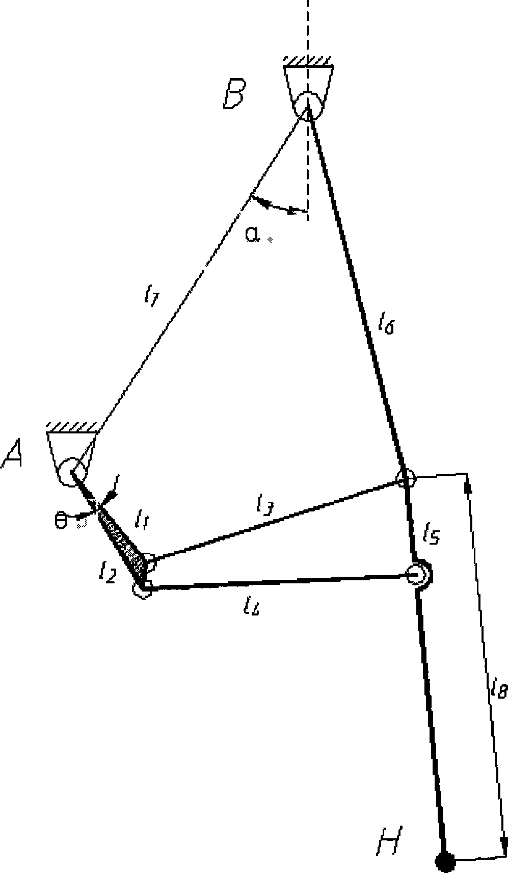 Six-lever apery gait power-assistant running mechanism