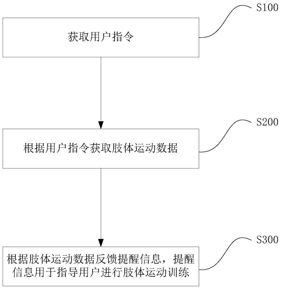 Limb movement training guidance method and device and storage medium