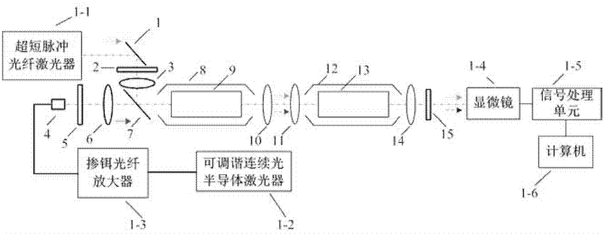 Laser source device of coherent anti-Stokes Raman scattering microscopic system and production method thereof