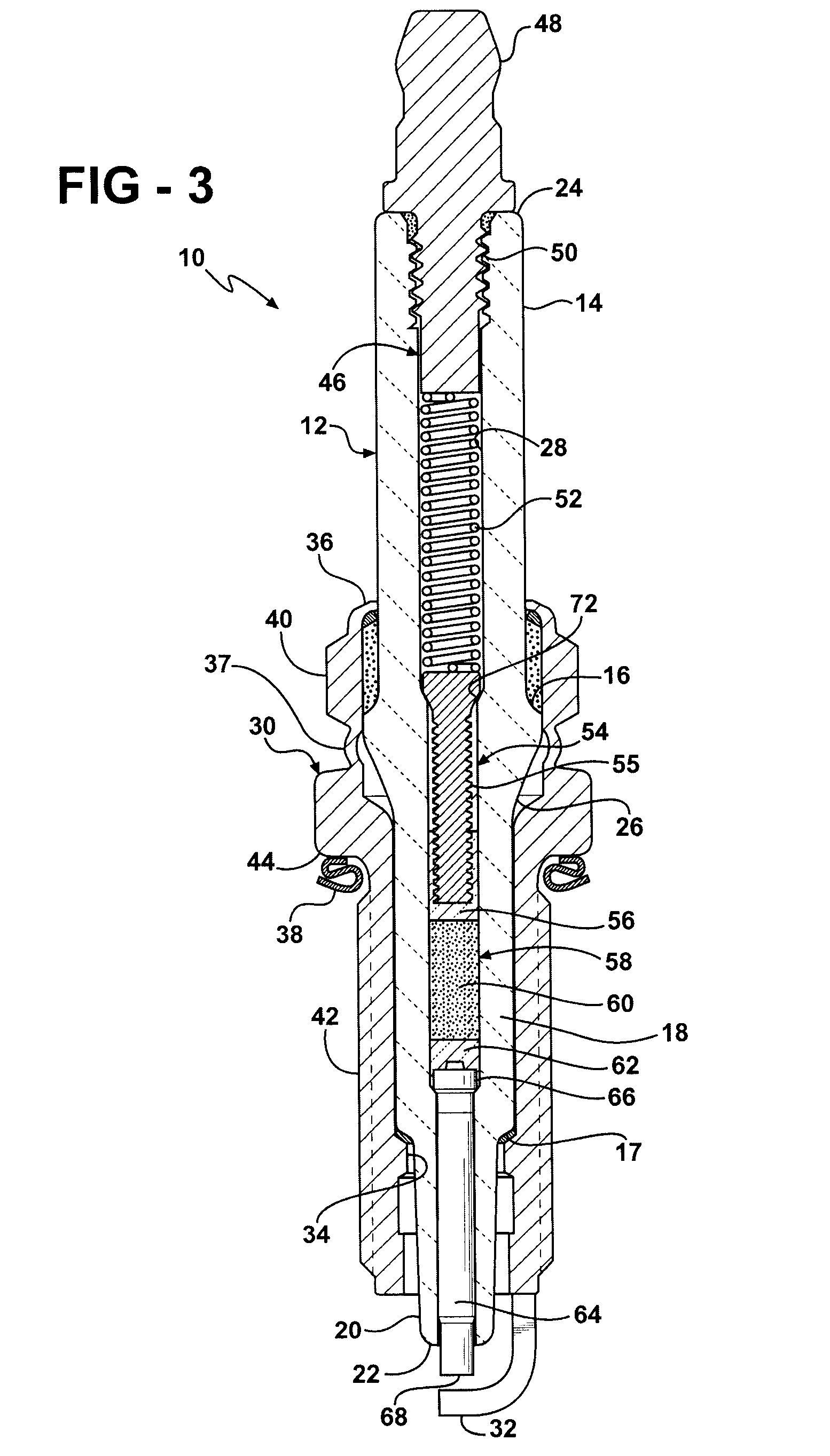 Small-diameter spark plug with resistive seal