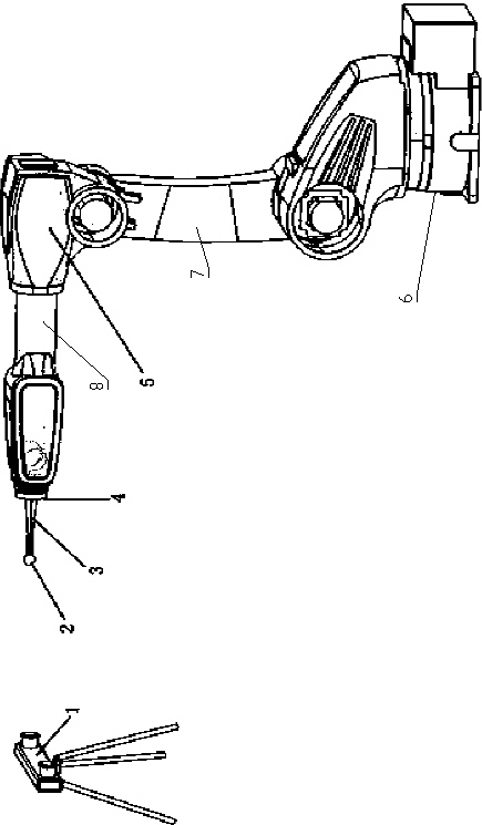 Rapid hand-eye calibration device and method based on standard ball binocular robot