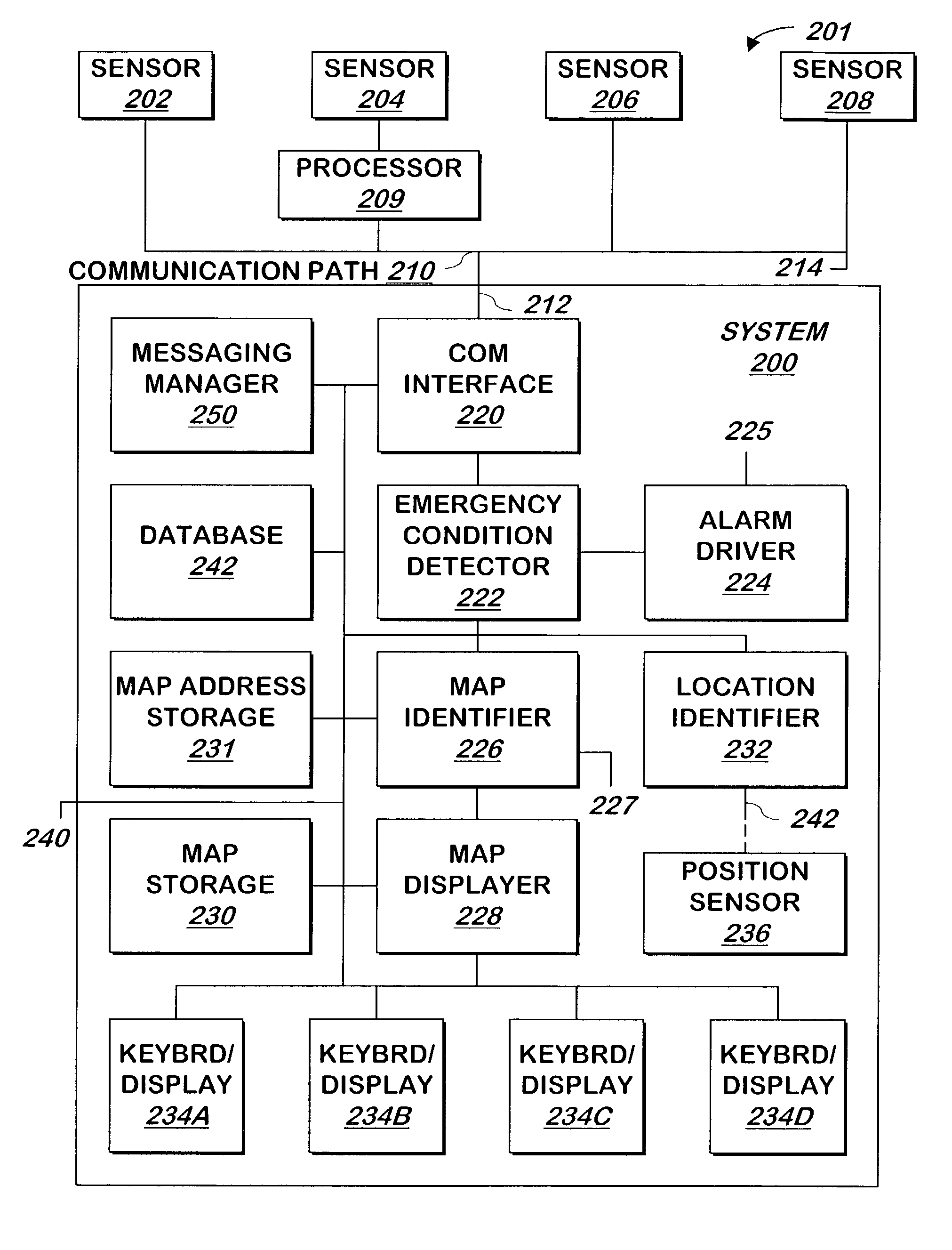 System and method for displaying safe exit routes during an emergency condition