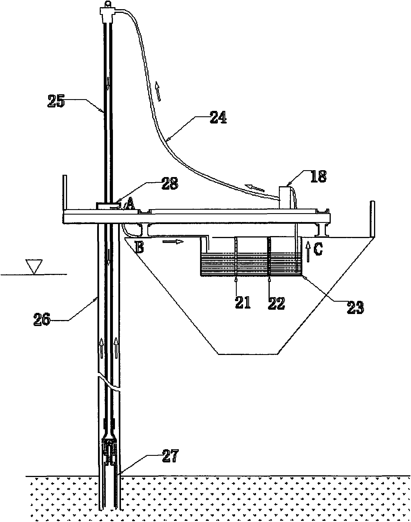 Unilateral cantilever type water survey platform system