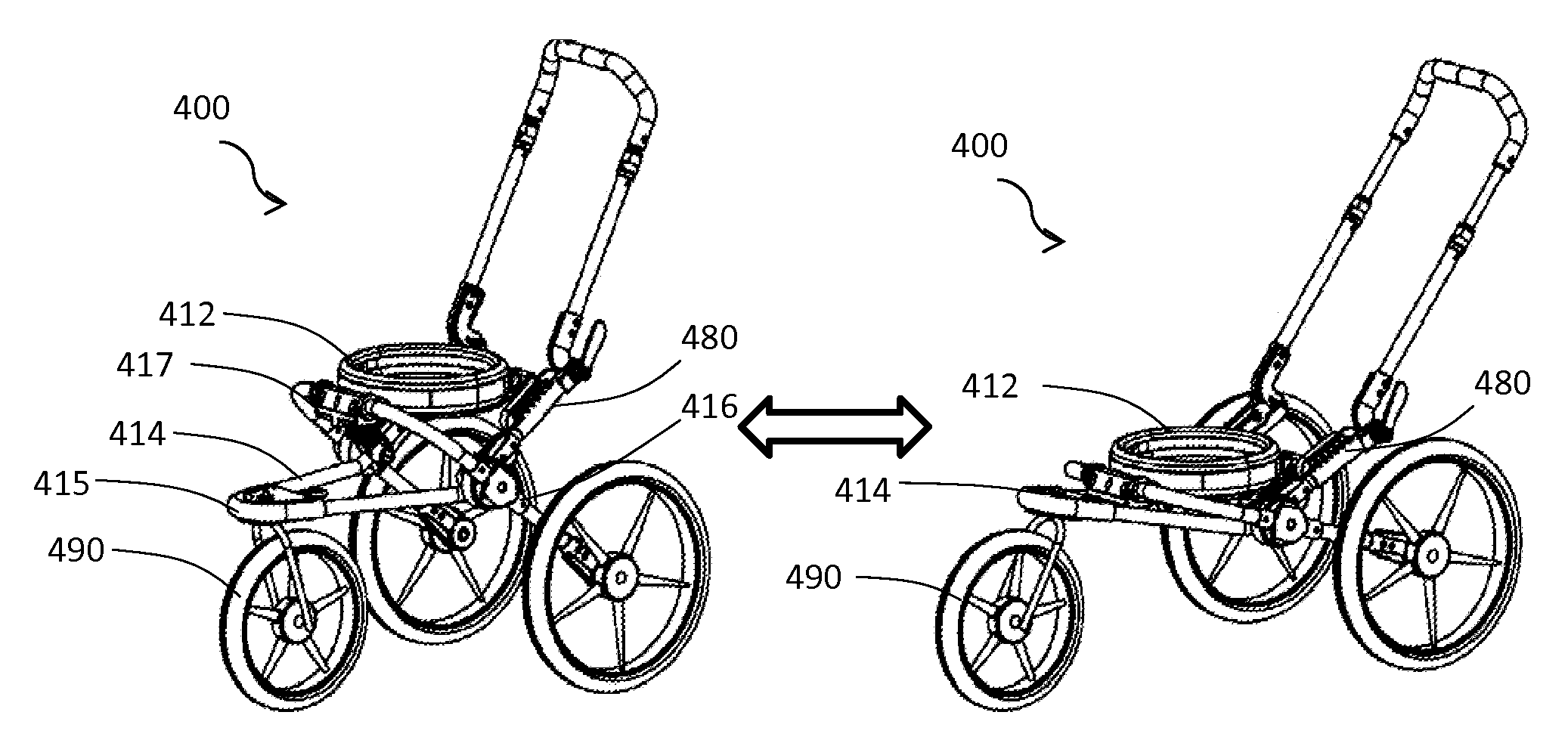 Convertible jogging and all-terrain strollers