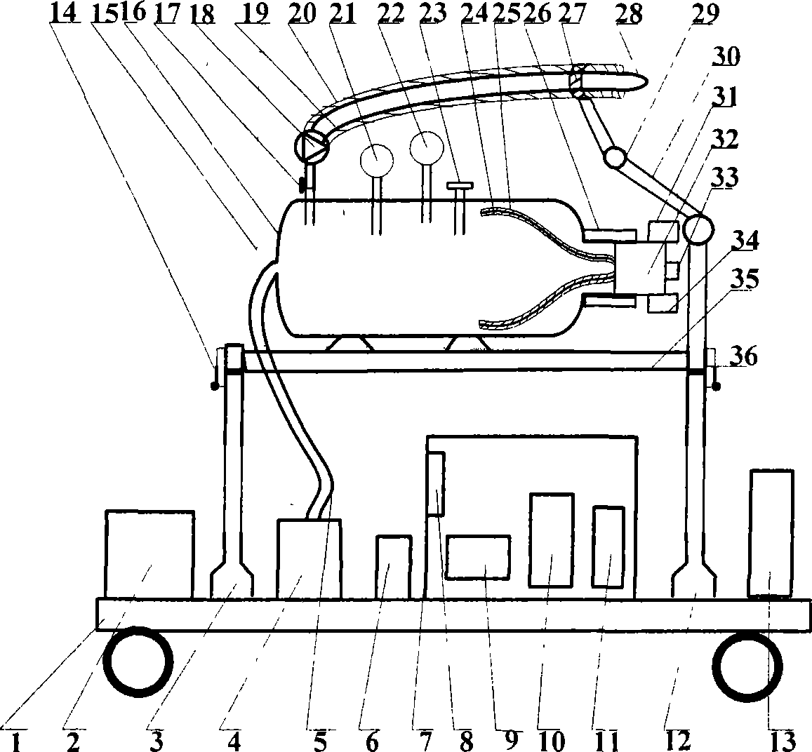 Microwave hot vapor de-icing apparatus and de-icing method