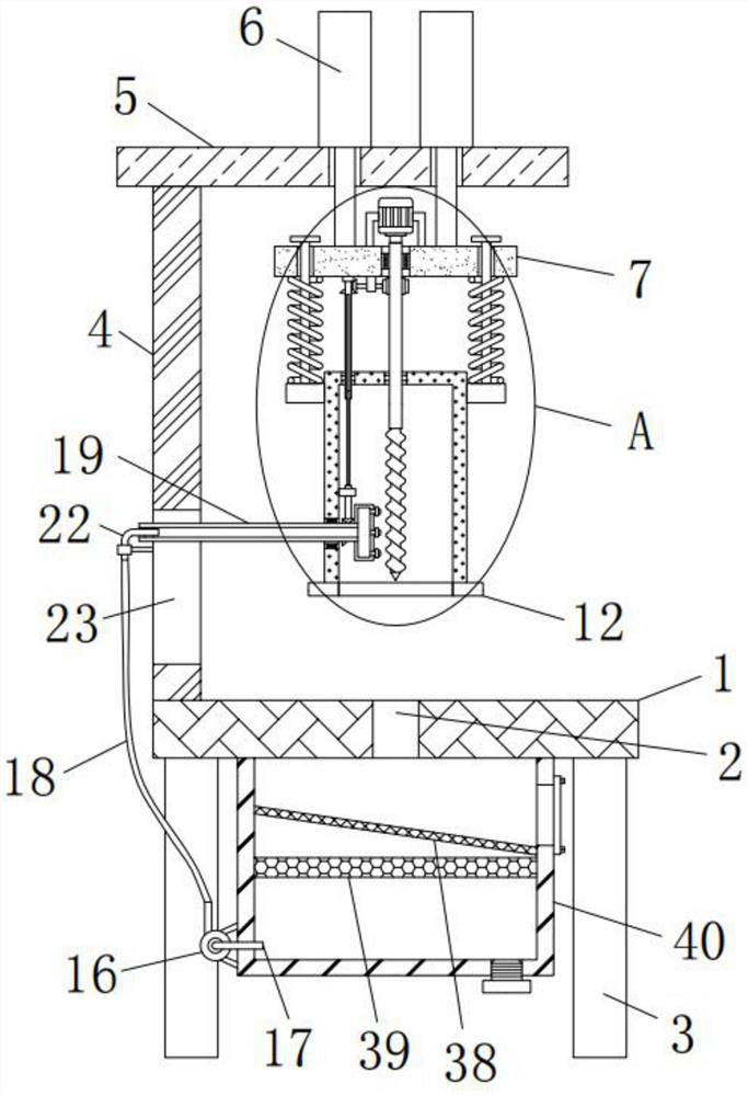 Drilling machine tool with cooling liquid purifying and recycling mechanism