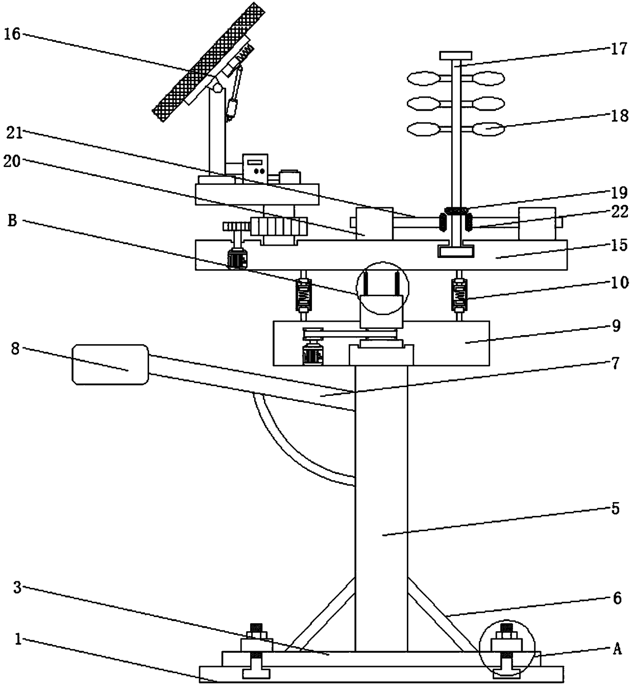 Hybrid energy power supply energy-saving street lamp