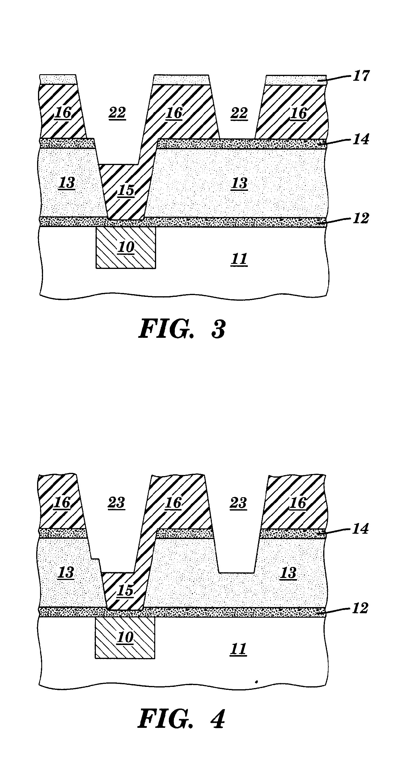 Method for forming damascene structure utilizing planarizing material coupled with compressive diffusion barrier material